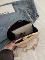 Glossy Gold Oval Clutch - Image 6