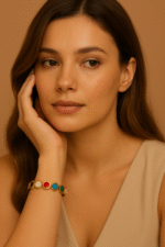 Multicolor Gemstone Charm Bracelet