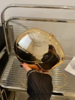 Glossy Gold Oval Clutch - Image 5