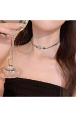 Sleek Silver Lock Necklace