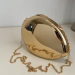 Glossy Gold Oval Clutch
