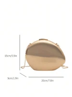 Glossy Gold Oval Clutch - Image 7