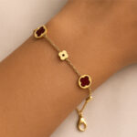 Red Clover Charm Bracelet