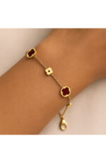 Red Clover Charm Bracelet