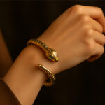 Snake-Inspired Gold Bracelet