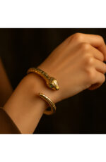 Snake-Inspired Gold Bracelet