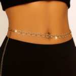 Gold Crystal Circle Belly Chain