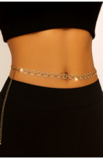 Gold Crystal Circle Belly Chain