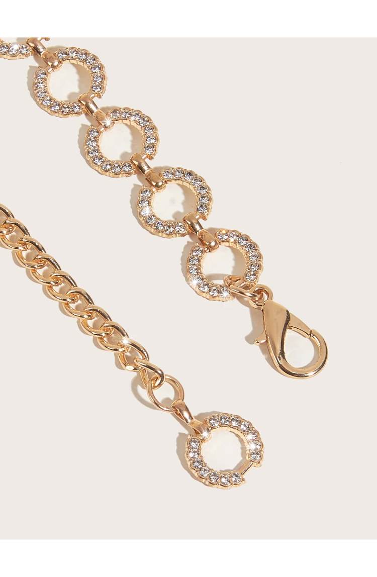 Gold Crystal Circle Belly Chain - Image 3